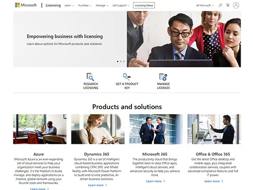 Microsoft Licensing website